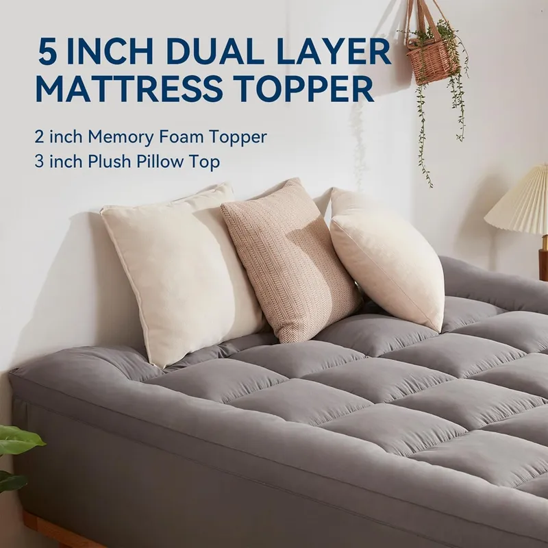 BDEUS Memory Foam Mattress Topper King Size